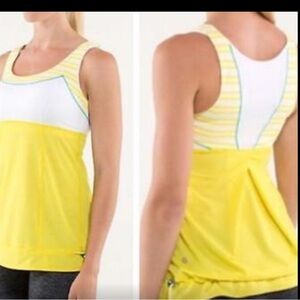 Lululemon Ta Ta Topper Yellow and Gray Stripes Size 12